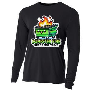 Dumpster Fire Response Team Funny Meme Cooling Performance Long Sleeve Crew