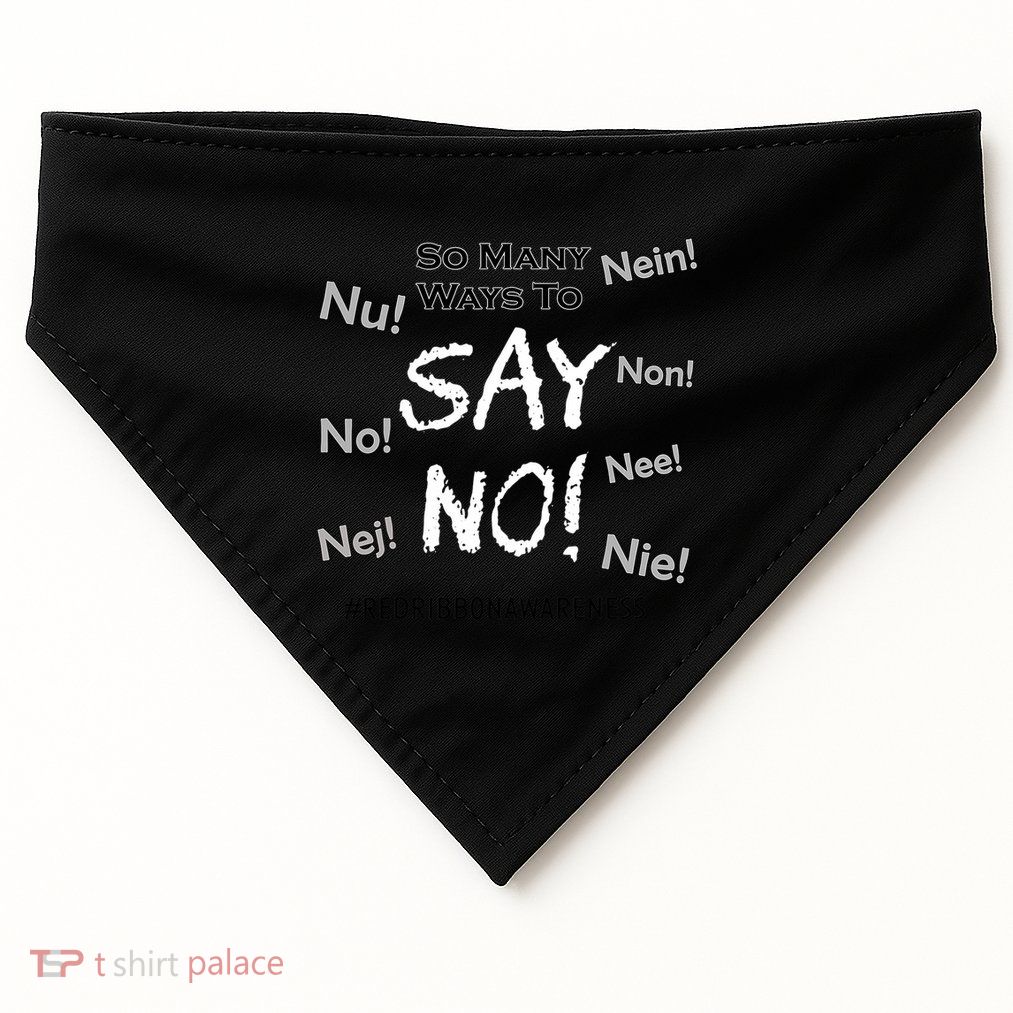 Drug Free Red Ribbon Week Awareness Wear Red Say No To Drugs USA-Made Doggie Bandana
