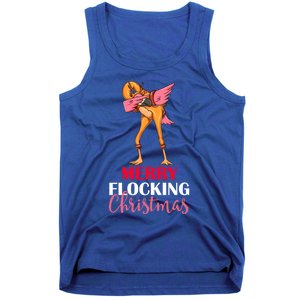 Dabbing Flamingo Reindeer Merry Flocking Christmas Pun Cute Gift Tank Top