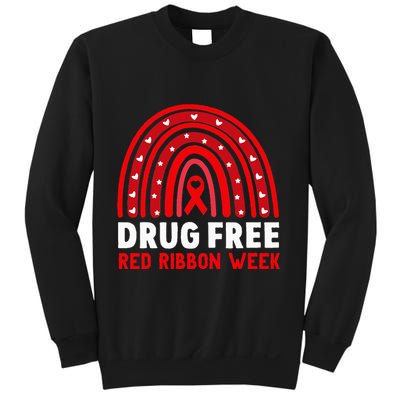 Drug Free Red Ribbon Week Awareness No To Drugs Red Rainbow Sweatshirt