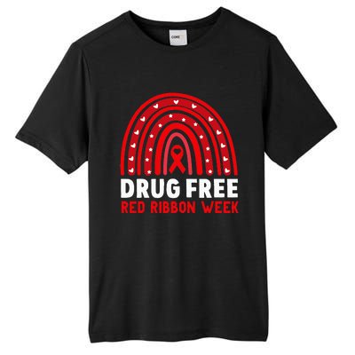 Drug Free Red Ribbon Week Awareness No To Drugs Red Rainbow Tall Fusion ChromaSoft Performance T-Shirt