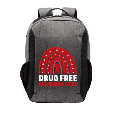 Drug Free Red Ribbon Week Awareness No To Drugs Red Rainbow Vector Backpack