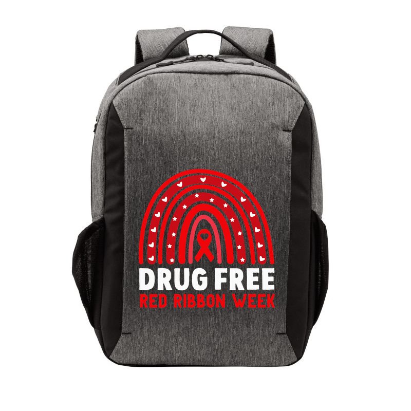 Drug Free Red Ribbon Week Awareness No To Drugs Red Rainbow Vector Backpack