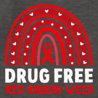 Drug Free Red Ribbon Week Awareness No To Drugs Red Rainbow Vector Backpack