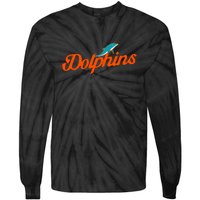 Dolphins Football Retro Gift For Miami Sport Fan Tie-Dye Long Sleeve Shirt