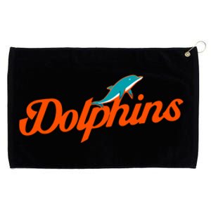 Dolphins Football Retro Gift For Miami Sport Fan Grommeted Golf Towel