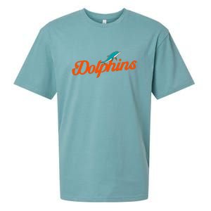 Dolphins Football Retro Gift For Miami Sport Fan Sueded Cloud Jersey T-Shirt