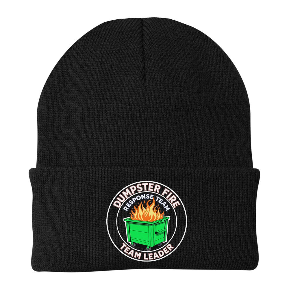 Dumpster Fire Response Team Leader Funny Work Humor Beanie