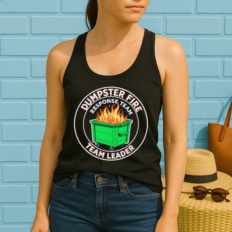 Dumpster Fire Response Team Leader Funny Work Humor Womens Tank Top