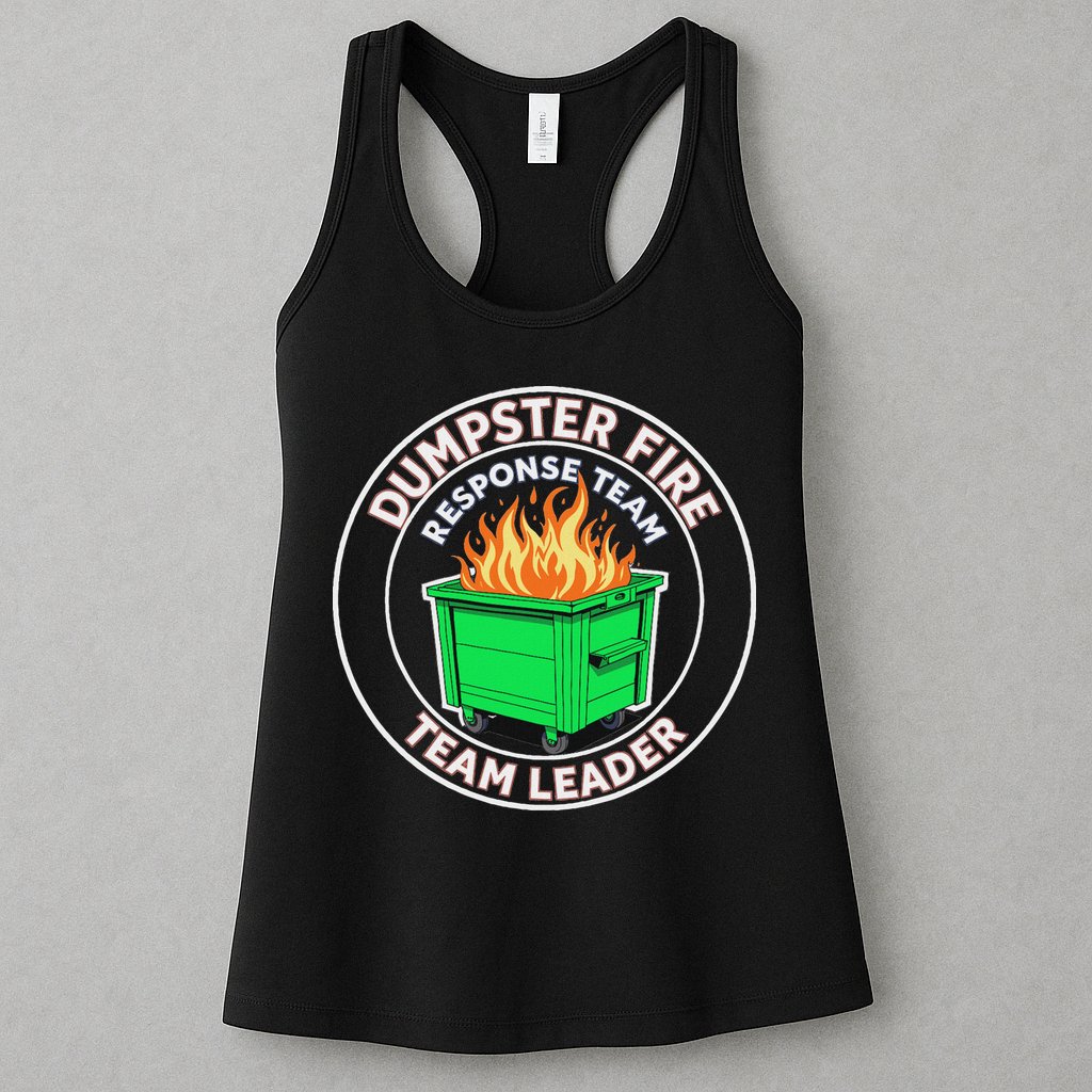 Dumpster Fire Response Team Leader Funny Work Humor Womens Tank Top
