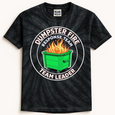 Dumpster Fire Response Team Leader Funny Work Humor Kids Tie-Dye T-Shirt