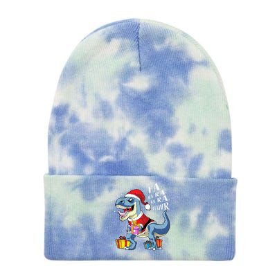 Dinosaur Fa Ra Ra Ra Rawr T Rex Funny Christmas Xmas Holiday Gift Tie Dye 12in Knit Beanie