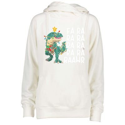 Dinosaur Fa Ra Ra Ra Rawr Trex Funny Christmas Pajamas Xmas Gift Womens Funnel Neck Pullover Hood