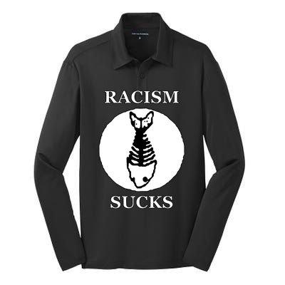 Diplo Fuck Racism Fishbone Silk Touch Performance Long Sleeve Polo