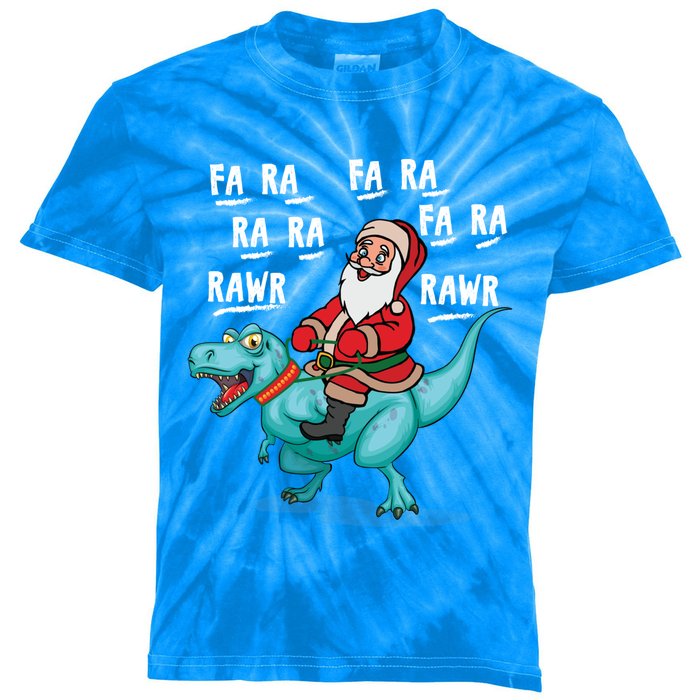 Dinosaur Fa Ra Ra Ra Rawr Tcool Giftrex Funny Christmas Xmas Santa Meaningful Gi Kids Tie-Dye T-Shirt