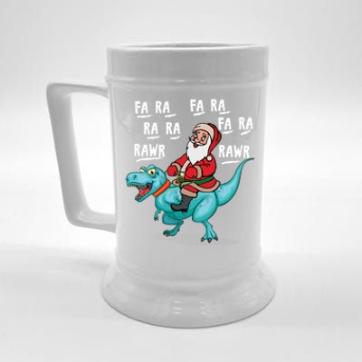 Dinosaur Fa Ra Ra Ra Rawr Tcool Giftrex Funny Christmas Xmas Santa Meaningful Gi Beer Stein