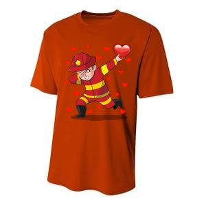 Dabbing Fire Red Heart Love Valentine's Day Lovers Gift Performance Sprint T-Shirt