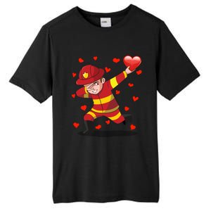 Dabbing Fire Red Heart Love Valentine's Day Lovers Gift Tall Fusion ChromaSoft Performance T-Shirt