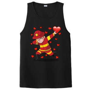 Dabbing Fire Red Heart Love Valentine's Day Lovers Gift PosiCharge Competitor Tank