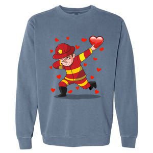 Dabbing Fire Red Heart Love Valentine's Day Lovers Gift Garment-Dyed Sweatshirt