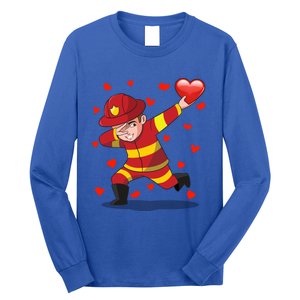 Dabbing Fire Red Heart Love Valentine's Day Lovers Gift Long Sleeve Shirt