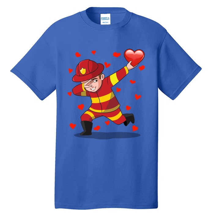 Dabbing Fire Red Heart Love Valentine's Day Lovers Gift Tall T-Shirt