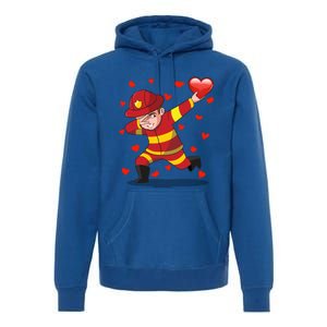 Dabbing Fire Red Heart Love Valentine's Day Lovers Gift Premium Hoodie