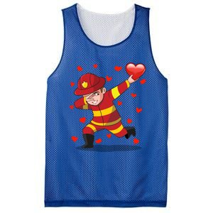 Dabbing Fire Red Heart Love Valentine's Day Lovers Gift Mesh Reversible Basketball Jersey Tank