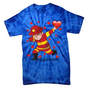 Dabbing Fire Red Heart Love Valentine's Day Lovers Gift Tie-Dye T-Shirt