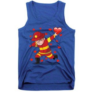 Dabbing Fire Red Heart Love Valentine's Day Lovers Gift Tank Top