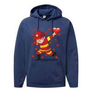 Dabbing Fire Red Heart Love Valentine's Day Lovers Gift Performance Fleece Hoodie