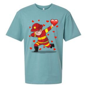 Dabbing Fire Red Heart Love Valentine's Day Lovers Gift Sueded Cloud Jersey T-Shirt