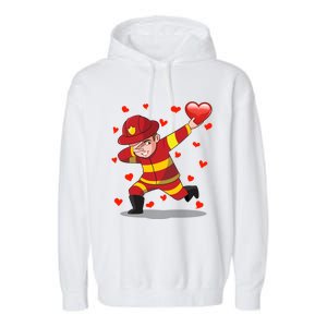 Dabbing Fire Red Heart Love Valentine's Day Lovers Gift Garment-Dyed Fleece Hoodie