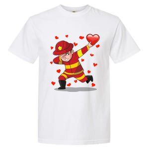 Dabbing Fire Red Heart Love Valentine's Day Lovers Gift Garment-Dyed Heavyweight T-Shirt