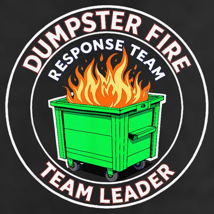 Dumpster Fire Response Team Leader 7 Panel Mesh Trucker Snapback Hat