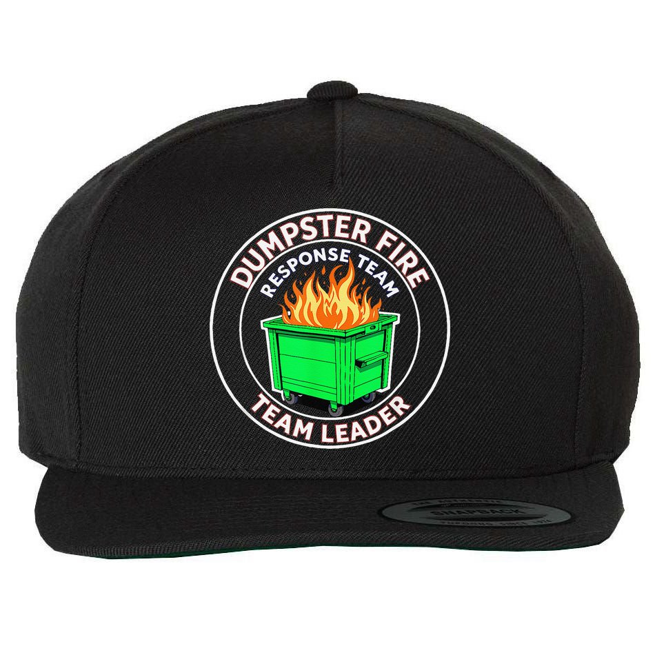 Dumpster Fire Response Team Leader Wool Snapback Cap