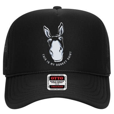 Donkey Funny Saying Cute Mule Farm Animal High Crown Mesh Back Trucker Hat