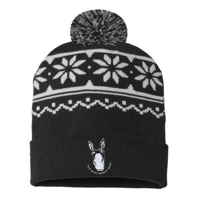 Donkey Funny Saying Cute Mule Farm Animal USA-Made Snowflake Beanie