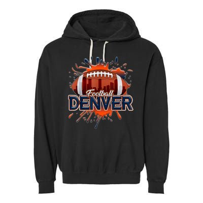 Denver Football Shirt Retro Vintage Colorado Bronco Garment-Dyed Fleece Hoodie