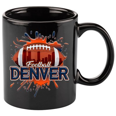 Denver Football Shirt Retro Vintage Colorado Bronco 11oz C Handle Ceramic Mug
