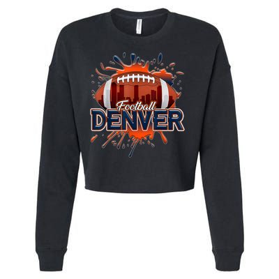 Denver Football Shirt Retro Vintage Colorado Bronco Cropped Pullover Crew