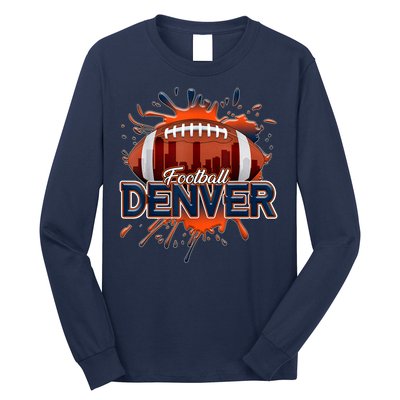 Denver Football Shirt Retro Vintage Colorado Bronco Long Sleeve Shirt