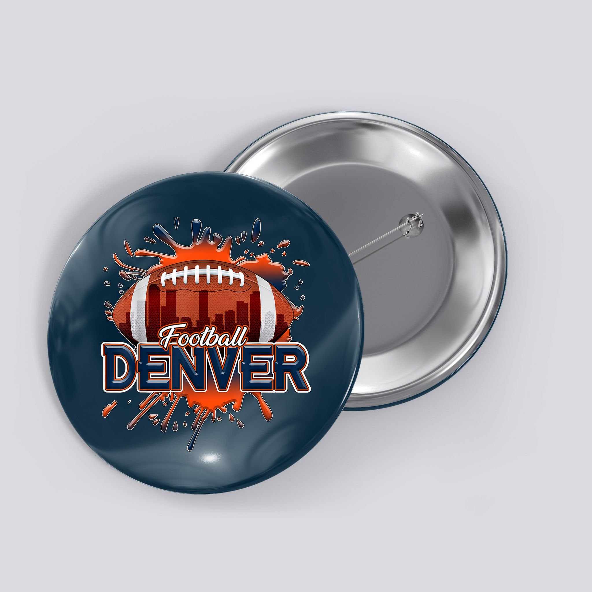 Denver Football Shirt Retro Vintage Colorado Bronco Button