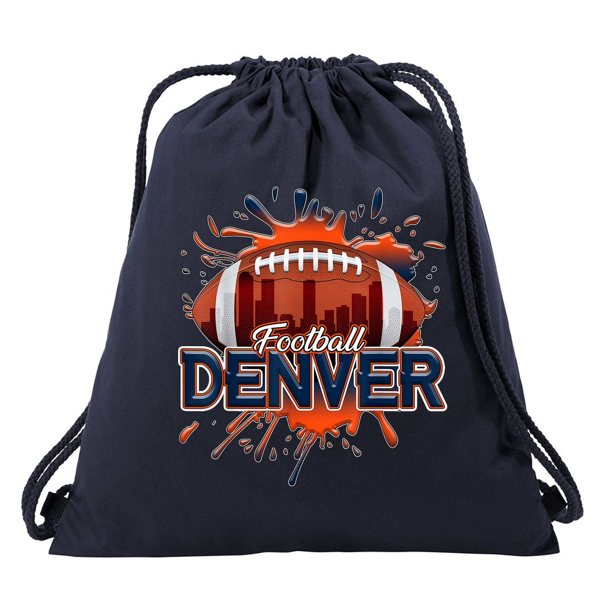 Denver Football Shirt Retro Vintage Colorado Bronco Drawstring Bag
