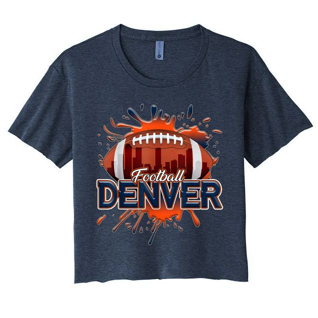 Denver Football Shirt Retro Vintage Colorado Bronco Crop Top