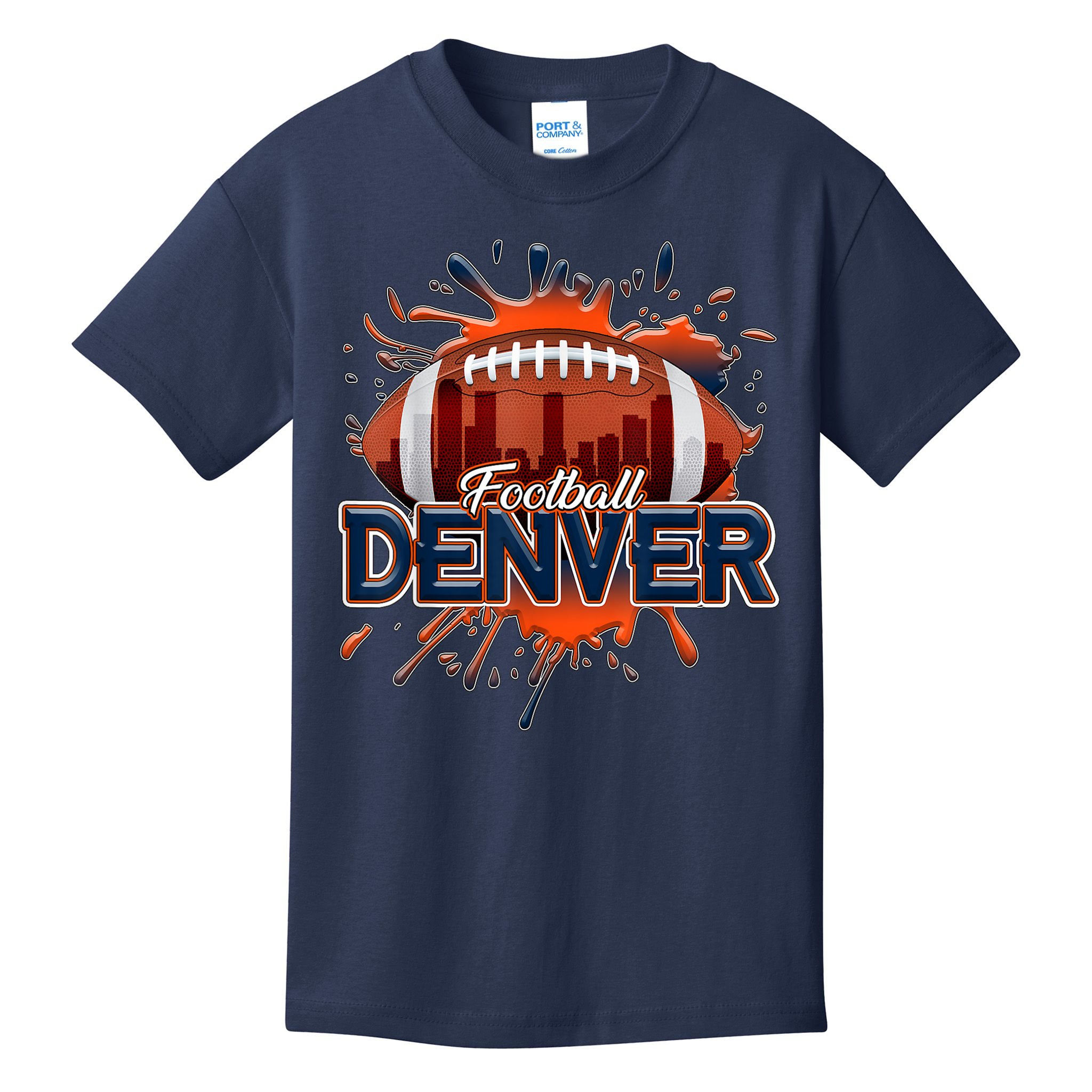 Denver Football Shirt Retro Vintage Colorado Bronco Kids T-Shirt