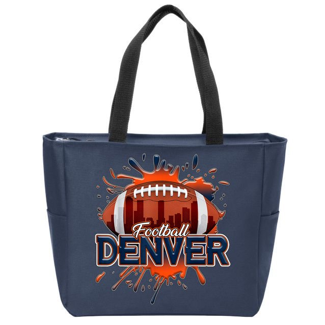Denver Football Shirt Retro Vintage Colorado Bronco Zip Tote Bag