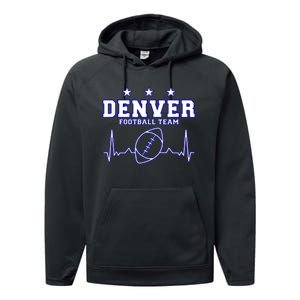 Denver Football Shirt I Football Tshirt I Colorado Bronco Performance Fleece Hoodie