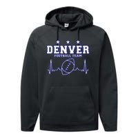 Denver Football Shirt I Football Tshirt I Colorado Bronco Performance Fleece Hoodie