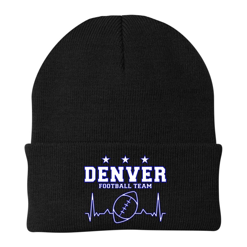 Denver Football Shirt I Football Tshirt I Colorado Bronco Beanie
